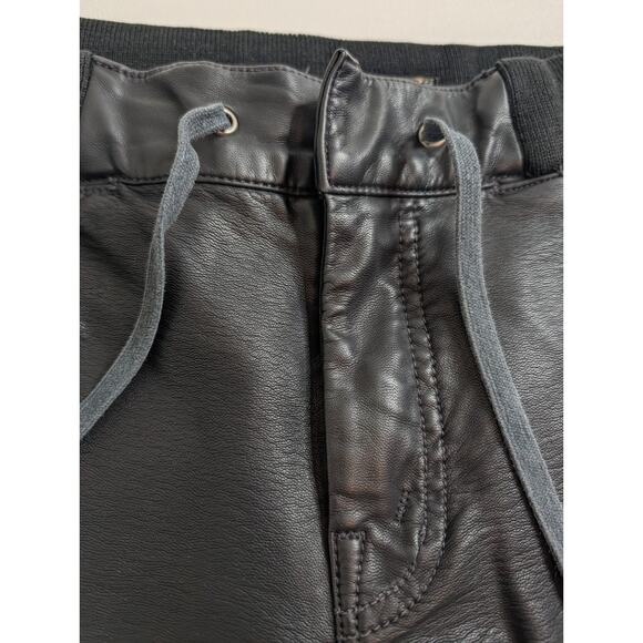 Mother Denim The Champ In It To Win It Faux Leather Jogger Pants Black Sz 28 - Picture 4 of 16